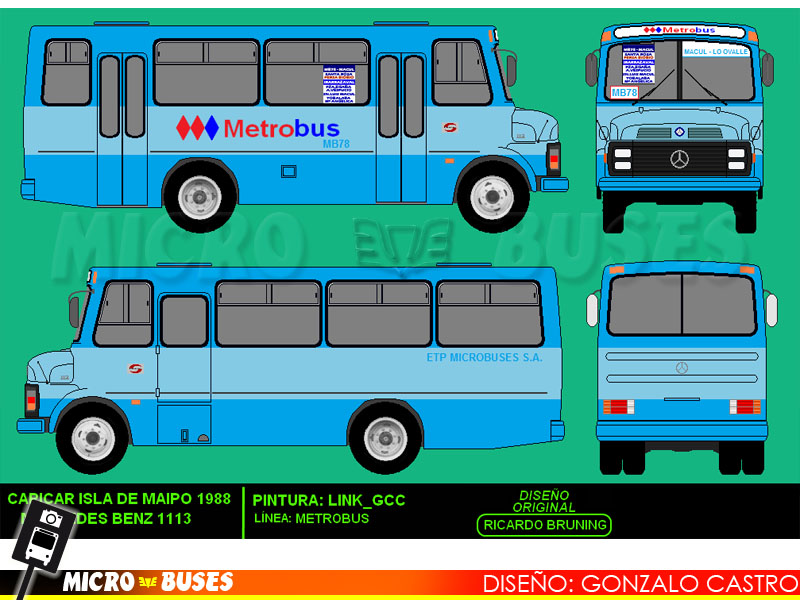 Caricar Isla de Maipo / Mercedes Benz L-1113 / Metrobus MB78 ETP Microbuses S.A.