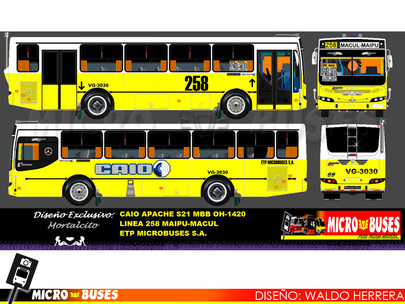CAIO Apache S21 / Mercedes Benz OH-1420 / Linea 258 ETP Microbuses S.A.